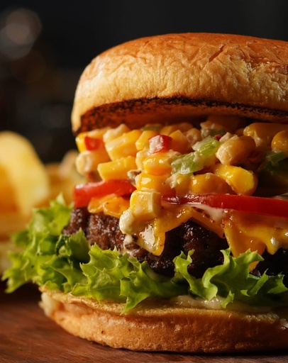 Mexican street corn burger